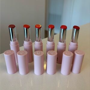Set of 6 NEW Glossier Lipsticks: Fete, Villa, Portrait, Coupe (Sephora makeup)
